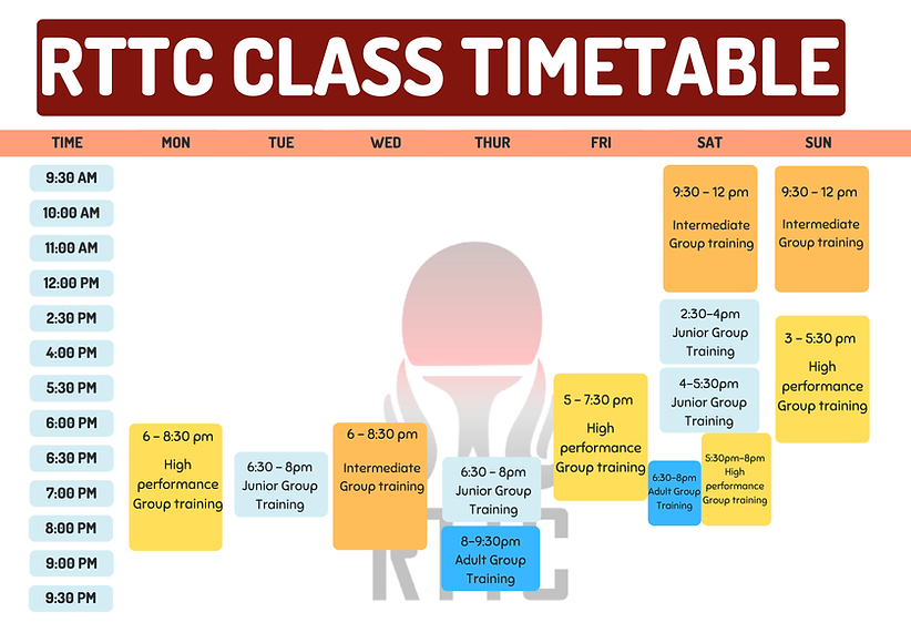 Class schedule