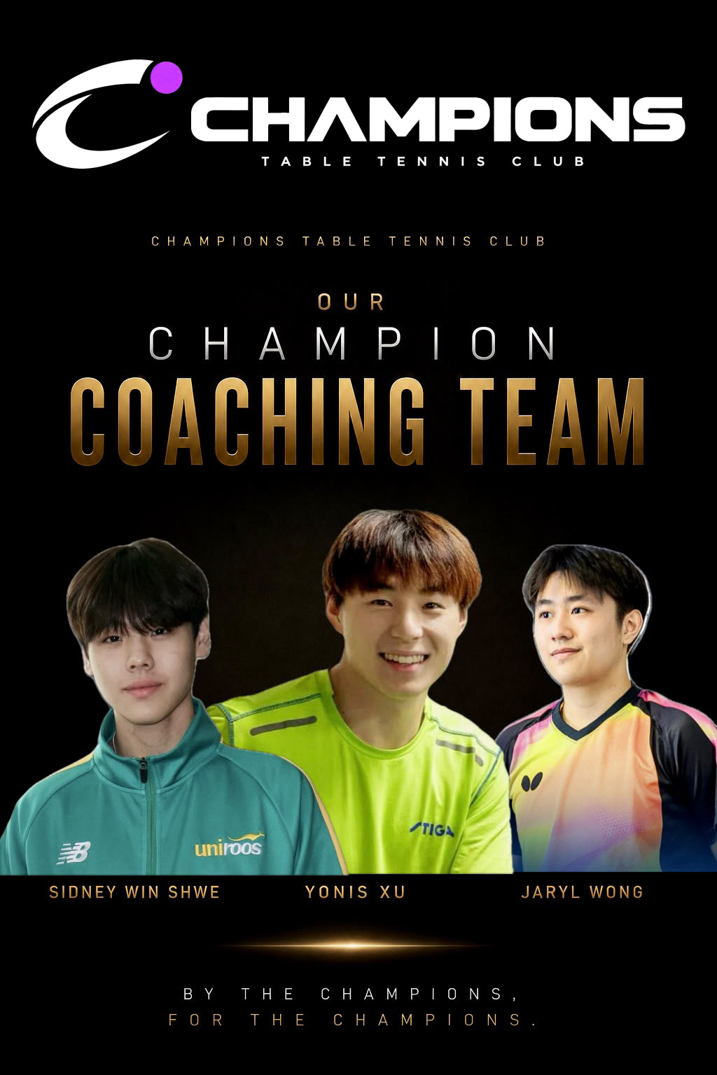 Champions Table Tennis Club coach team