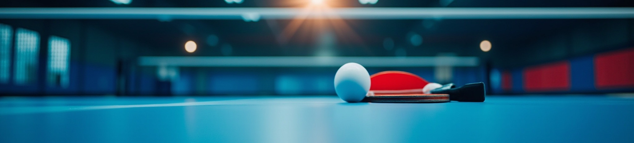 Table tennis table and paddle
